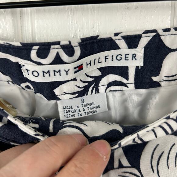 Tommy Hilfiger Women Cropped Trouser Pants Preppy Vacation Coastal Blue Size 8 - Picture 4 of 7